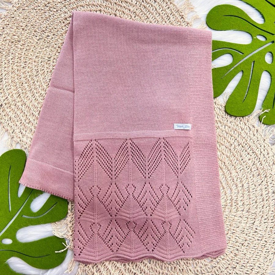 Manta de Linha Renda Rosê Manta de Linha Renda Rosê